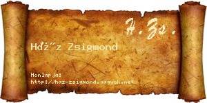 Ház Zsigmond névjegykártya